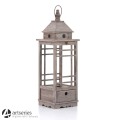 Przeszklony, drewniany lampion ogrodowy 94485s