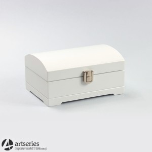 Biała szkatułka na biżuterię 81141, kuferek na drobiazgi, pierścionki, bransoletki
