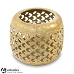 Złoty, stylowy metalowy lampion 115944