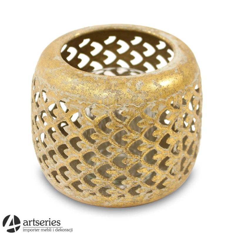 Złoty, metalowy lampion 115944