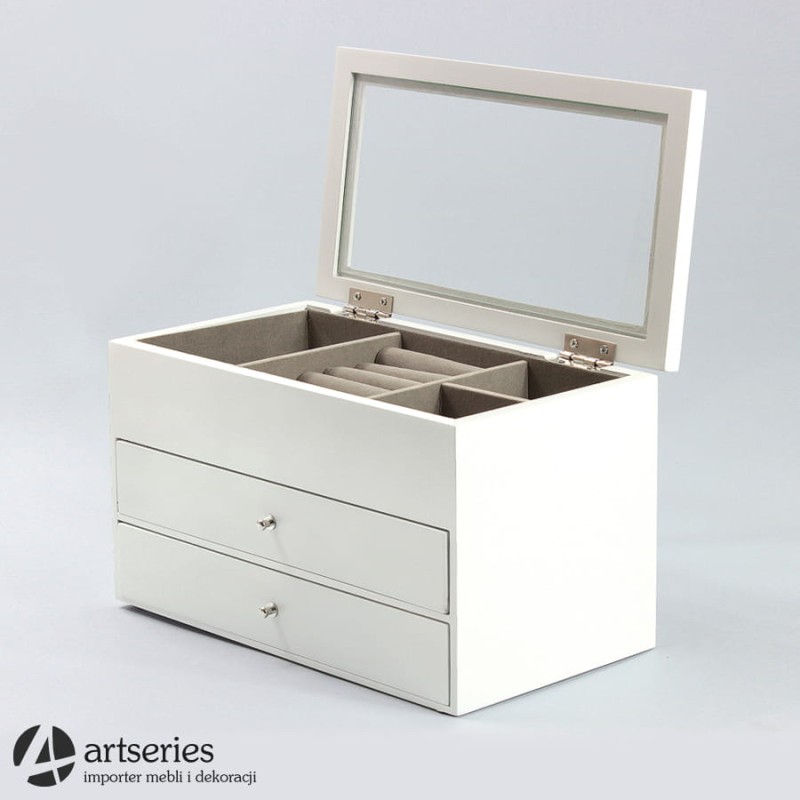 Biała szkatułka na biżuterię 81147