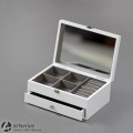 Biała szkatułka na biżuterię z lusterkiem 104810 | 2