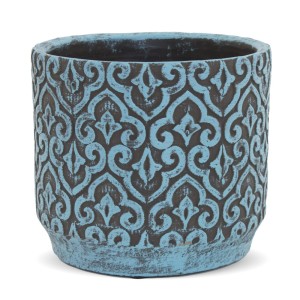 Ozdobna osłonka, doniczka w kolorze morskim 121135