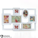 Duża, biała ramka do zawieszenia 4442570- 7 zdjęć - ciekawy wzór - dekoracja ścienna