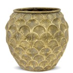 Złota osłonka na doniczkę z ciekawą fakturą 126265