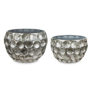 Srebrne okrągłe misy osłonki na doniczki 135663