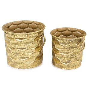 Komplet metalowych złotych osłonek na doniczki 126272