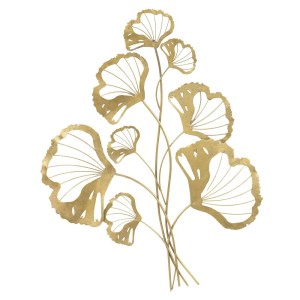 Dekoracja ścienna w kształcie złotych liści 126306