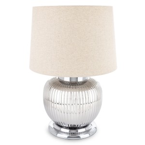 Lampa Stołowa Ceramiczna Srebrna Glamour Nowoczesna 159060