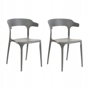 2x Krzesło Ażurowe Szare Nowoczesne Fotele Krzesła ZESTAW Do Domu Ogrodu