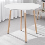 Stół skandynawski okrągły biały do salonu kuchni jadalni 80x80x75 cm K008B