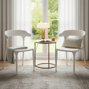 ZESTAW 2x Krzesło Ogrodowe Tarasowe Ażurowe Nowoczesne Białe 