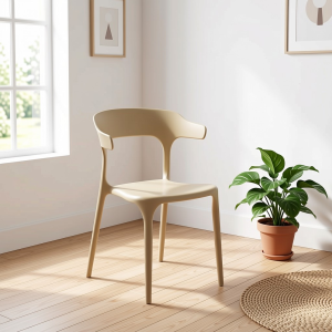 Krzesło kremowe skandynawskie do domu ogrodu na taras C006