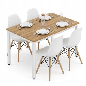 Stół Prostokątny Skandynawski 120x70 do Jadalni Kuchni Salonu + 4 KRZESŁA