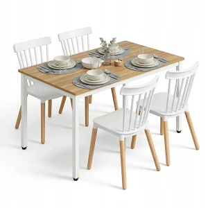Stół Prostokątny Skandynawski AŻ 120x70 do Jadalni Kuchni Salonu +4 KRZESŁA