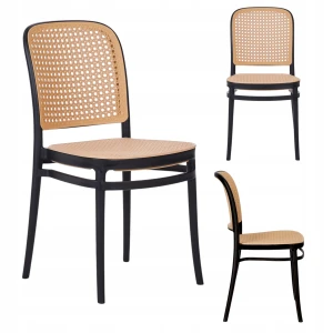 Krzesło Ażurowe LOFT Czarne Boho Industrialne Skandynawskie Do Salonu Ogród