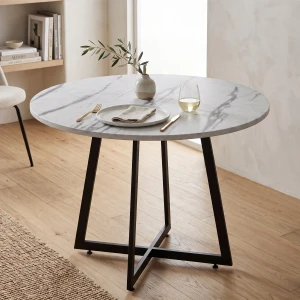 Stół Okrągły Kuchenny Do Jadalni Salonu LOFT 80cm Biały Czarny