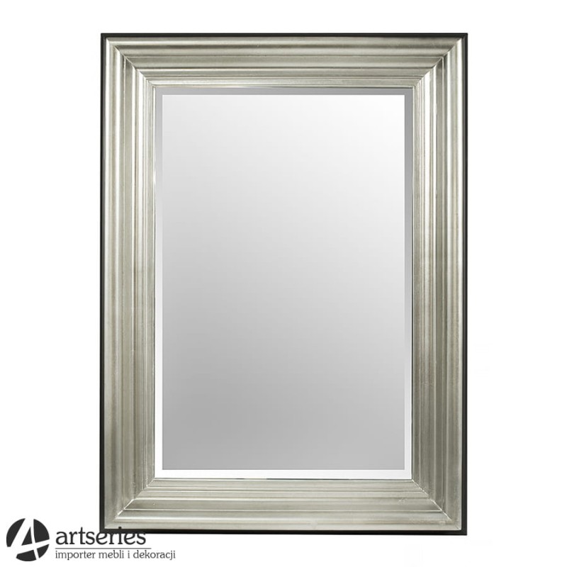 Lustro w srebrno-czarnej ramie 123012