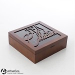 Drewniana szkatułka na herbatę - 9 przegródek - 101448