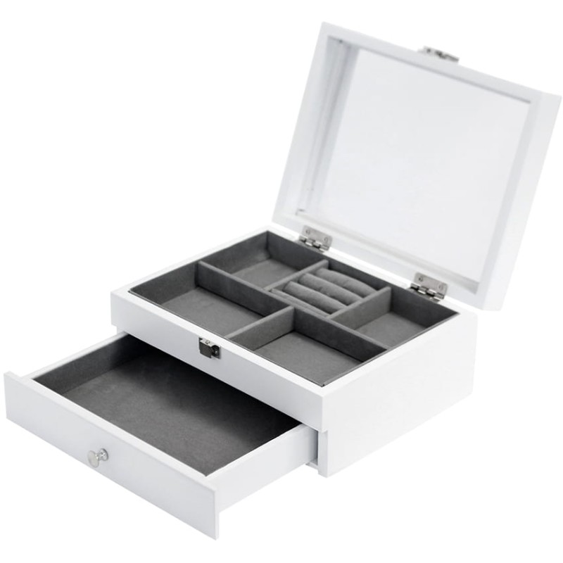 Biała, dekoracyjna szkatułka na biżuterię 116364