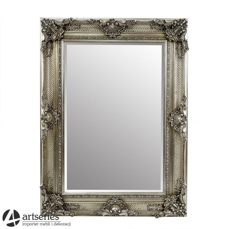 Stylowe lustro w srebrnej ramie 123008