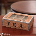 Drewniana herbaciarka; szkatułka na herbatę 66773