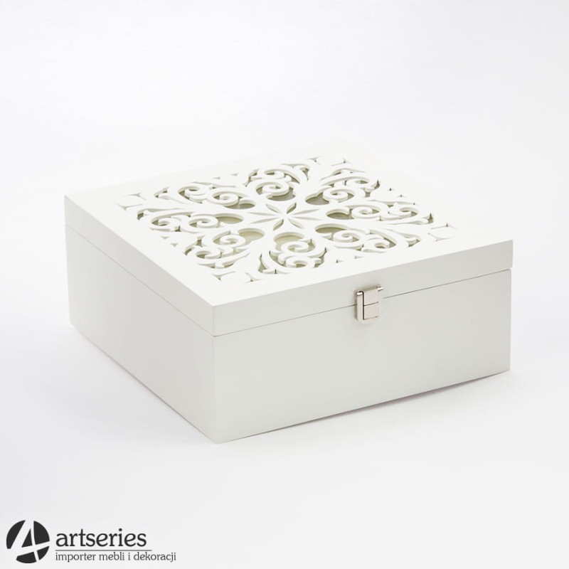 Rzeźbiona szkatułka z przegródkami 109629